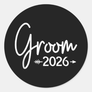 Sticker Rond Le marié est marié en 2026 mariage partie de noces