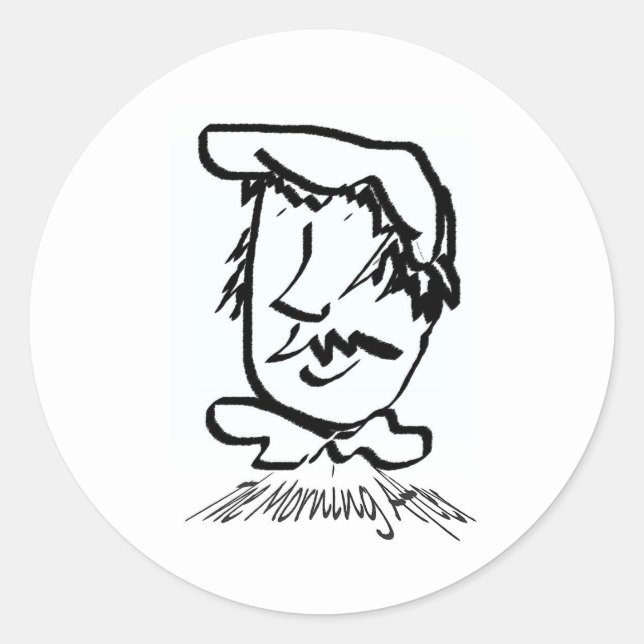 Sticker Rond Le matin après le type (Devant)