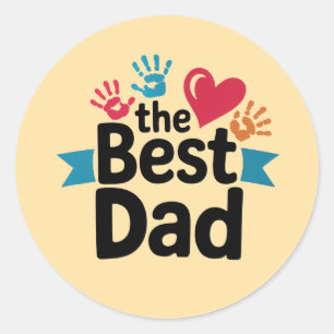 Sticker Rond Le meilleur design de texte papa