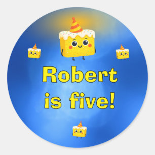 Sticker Rond Le Meilleur Gâteau d'Anniversaire