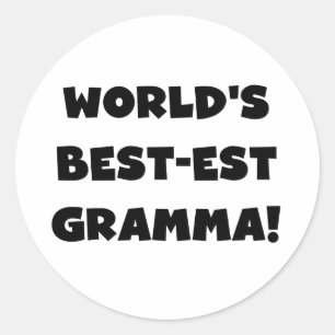 Sticker Rond Le meilleur Gramma noir ou blanc du monde