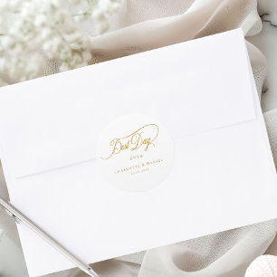 Sticker Rond LE MEILLEUR JOUR JAMAIS ! Élégant, Mariage