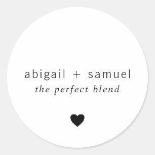 Sticker Rond Le Mélange Parfait Coeur Mariage Café Faveur