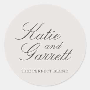 Sticker Rond Le Mélange Parfait Elégant Mariage Gris Favoriser