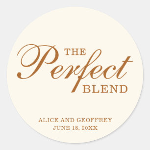 Sticker Rond Le mélange parfait Ivory Coffee Wedding Favor
