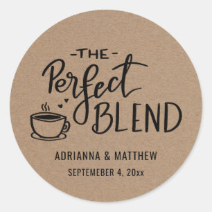 Sticker Rond Le Mélange Parfait   Rustic Kraft Mariage papier