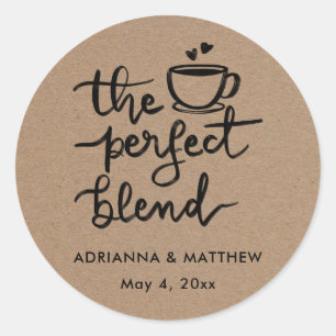 Sticker Rond Le Mélange Parfait   Rustic Kraft Mariage papier