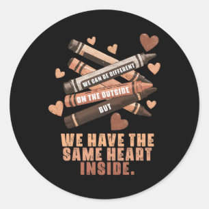 Sticker Rond Le Même Coeur À L'Intérieur Du Mois De L'Histoire