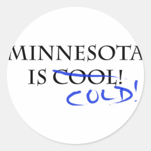 Sticker Rond Le Minnesota est Cool - et froid !