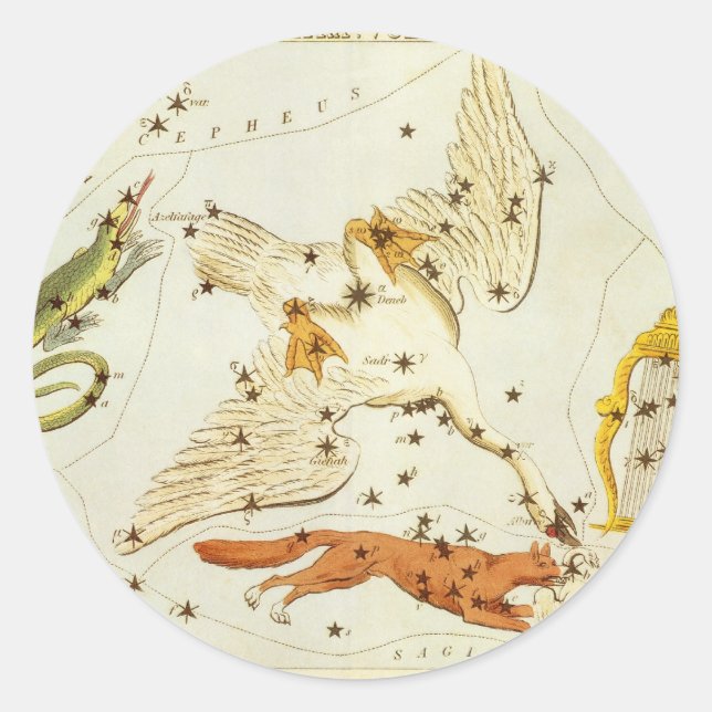 Sticker Rond Le miroir de l'Ukraine, la carte céleste de l'astr (Devant)