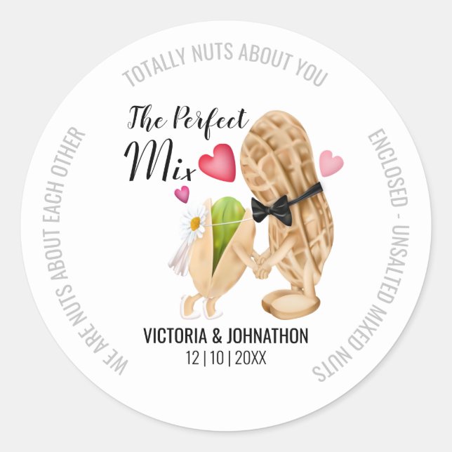 Sticker Rond Le Mix Nuts Parfait Drôle | Traitement Mariage (Devant)