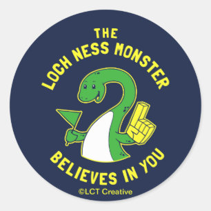 Sticker Rond Le Monstre Loch Ness Croit En Vous