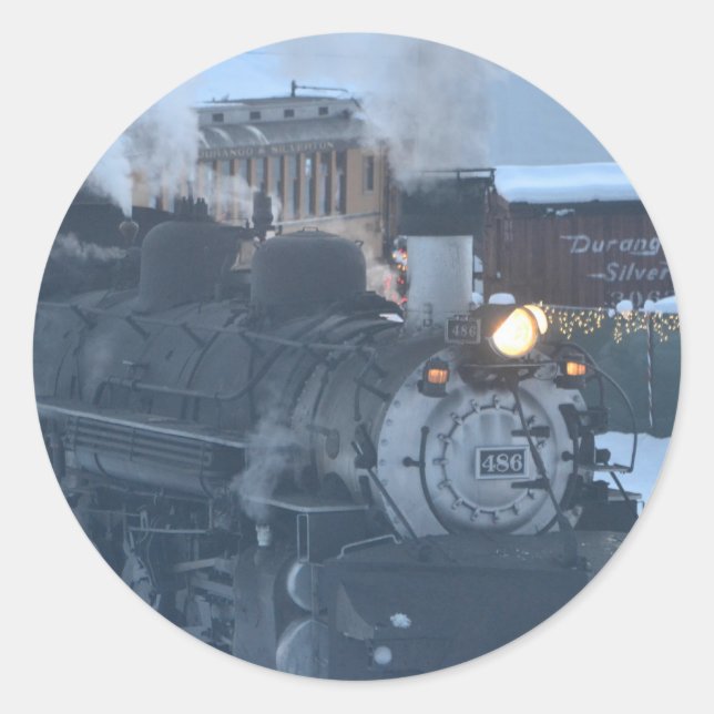 Sticker Rond Le moteur d'Express polaire (Devant)