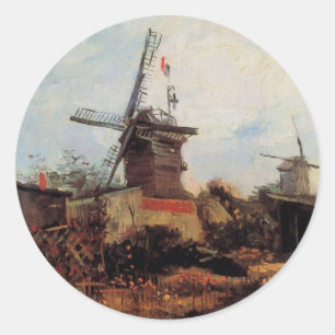 Sticker Rond Le Moulin de Blute Fin par Vincent van Gogh