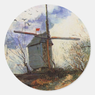 Sticker Rond Le Moulin de la Galette par Vincent van Gogh
