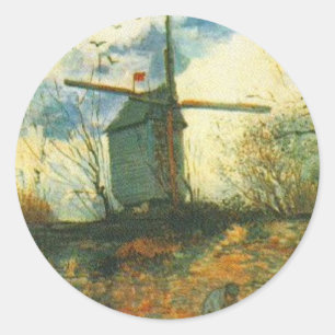 Sticker Rond Le Moulin de la Galette Van Gogh