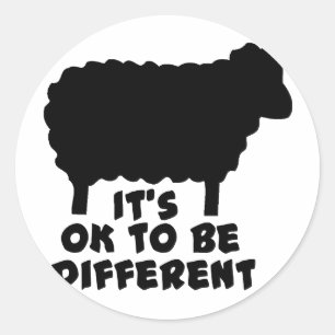Sticker Rond Le mouton noir - ça va être différent