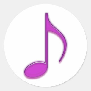 Sticker Rond Le musical pourpre gravent la 8ème note