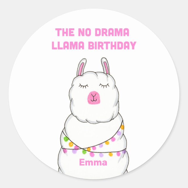 Sticker Rond Le No Drama Llama (Devant)