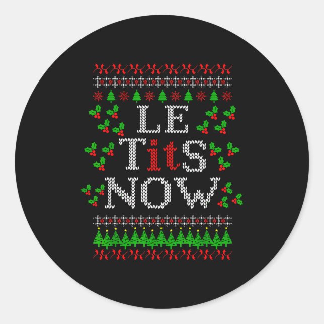 Sticker Rond Le Now Christmas Let It Snow Christmas Le Now  (Devant)
