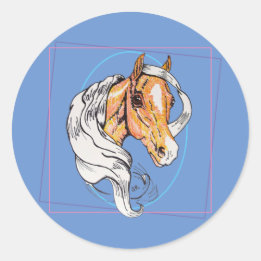 Sticker Rond Le Palomino (bleu)