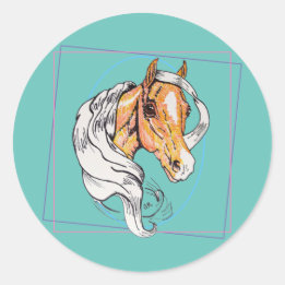 Sticker Rond Le Palomino (turquoise)