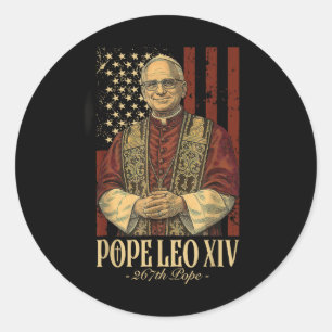 Sticker Rond Le Pape Léo Et L'Amérique Le Pape Léon Xiv