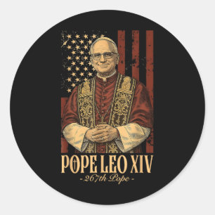 Sticker Rond Le pape Leo Xiv Robert Francis Prevost
