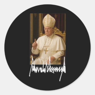 Sticker Rond Le pape Trump amusant président américain Trump Va