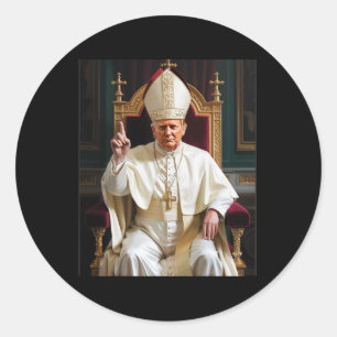 Sticker Rond Le Pape Trump Drôle Le Président Trump Veut Être L