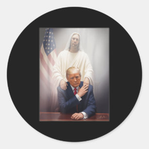 Sticker Rond Le pape Trump drôle Trump Vatican Christian Retro 