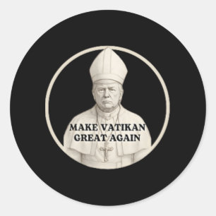 Sticker Rond Le pape Trump drôle Trump Vatican Christian Retro 