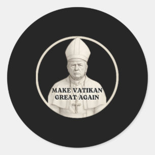 Sticker Rond Le pape Trump drôle Trump Vatican Christian Retro 