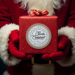 Sticker Rond Le papier Brown naturel Père Noël a certifié le