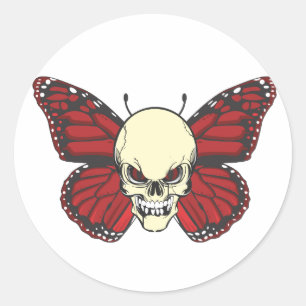 Sticker Rond Le papillon en colère de la luxure du sang