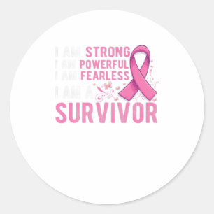 Sticker Rond Le papillon rose mou pour soutenir le cancer du se