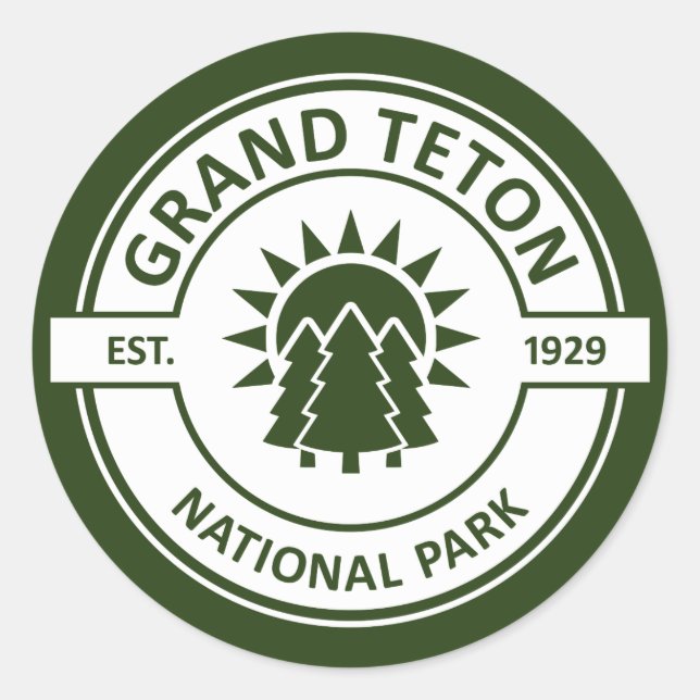 Sticker Rond Le Parc national de Grand Teton (Devant)
