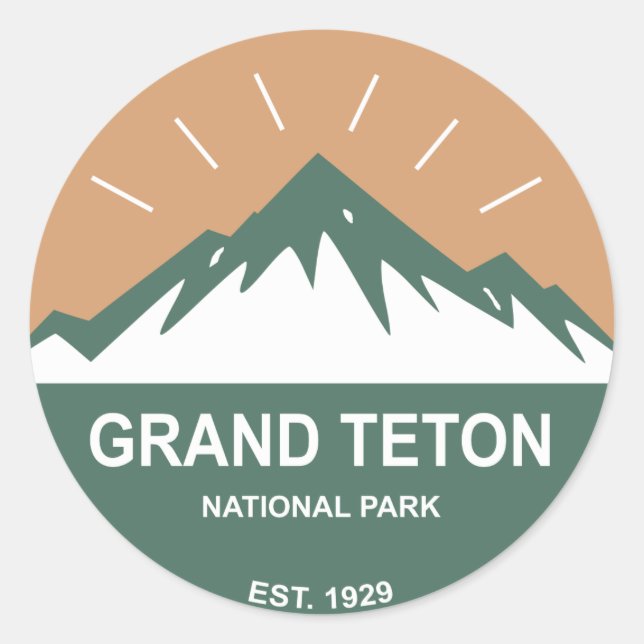 Sticker Rond Le Parc national de Grand Teton (Devant)
