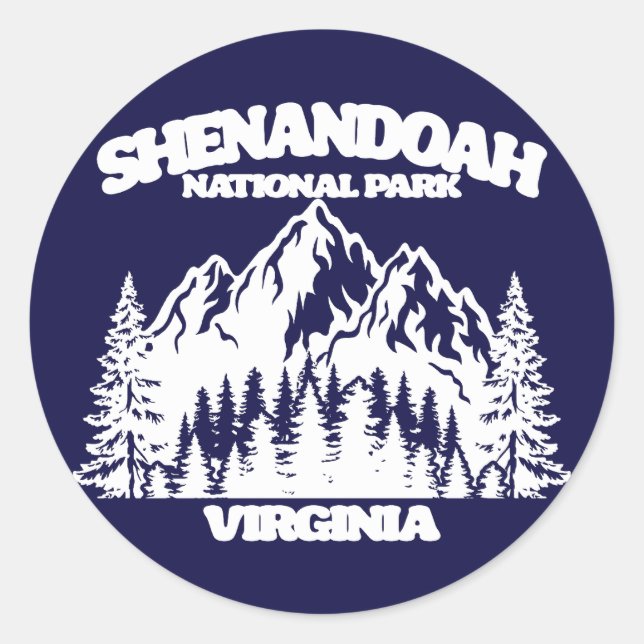 Sticker Rond Le Parc national de Shenandoah (Devant)
