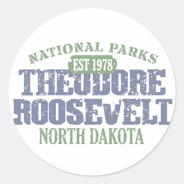 Sticker Rond Le Parc national de Theodore Roosevelt (Devant)