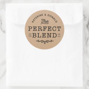 Sticker Rond Le parfait mélange Mariage rustique Kraft