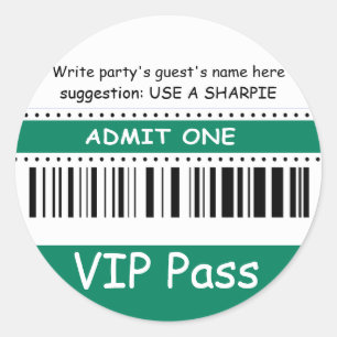 Sticker Rond Le passage des enfants VIP d'amusement admettent