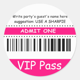 Sticker Rond Le passage des enfants VIP d'amusement admettent