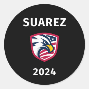 Sticker Rond Le patriotique cool Francis Suarez 2024, aigle éle