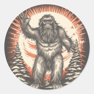 Sticker Rond Le patriotique de Bigfoot
