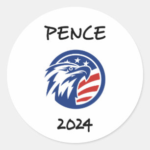 Sticker Rond Le patriotique Mike Pence 2024 T-Shirt de l'aigle 