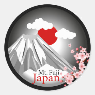 Sticker Rond Le paysage Abstrait du mont Fuji