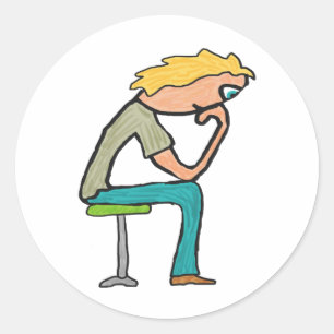 Sticker Rond Le penseur
