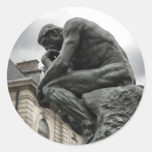 Sticker Rond Le penseur Rodin Paris Sculpture