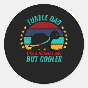 Sticker Rond Le Père de la tortue - Cool Tortoise Le Père Cad